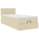 osmannisk sengeramme med madras 80x200 cm stof cremefarvet