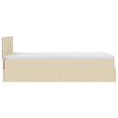 osmannisk sengeramme med madras 90x190 cm stof cremefarvet