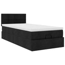 ottoman seng med madras 90x200 cm stof sort