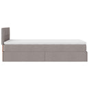 ottoman seng med madras & LEDs 90x200 cm stof gråbrun