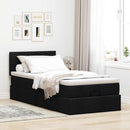 ottoman seng med madras 100x200 cm stof sort