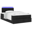 ottoman seng med madras & LEDs 120x190 cm stof sort