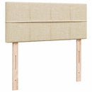 ottoman seng med madras & LEDs 120x190cm stof cremefarvet