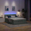 ottoman seng med madras & LEDs 140x190 cm stof Mørkegrå