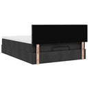 ottoman seng med madras & LEDs 140x190 cm stof Sort