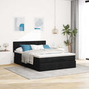 ottoman seng med madras & LEDs 140x190 cm stof Sort