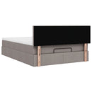 Ottoman seng med madras & LEDs Taupe 140x190 cm Stof