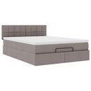 Ottoman seng med madras & LEDs Taupe 140x190 cm Stof
