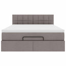 Ottoman seng med madras & LEDs Taupe 140x190 cm Stof