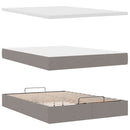 Ottoman seng med madras & LEDs Taupe 140x190 cm Stof