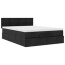 Ottoman seng med madras & LEDs Sort 140x200 cm Stof