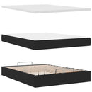 Ottoman seng med madras & LEDs Sort 140x200 cm Stof
