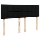 Ottoman seng med madras & LEDs Sort 140x200 cm Stof