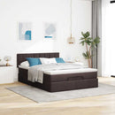 osmannisk sengeramme med madras 140x200 cm stof mørkebrun