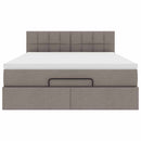 Ottoman seng med madras & LEDs Taupe 140x200 cm Stof