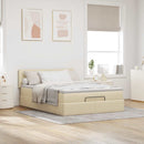 Ottoman seng med madras & LEDs fløde 140x200 cm Stof