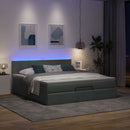 osmannisk sengeramme med madras 160x200 cm stof mørkegrå