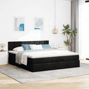 osmannisk sengeramme med madras 160x200 cm stof sort