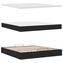 osmannisk sengeramme med madras 160x200 cm stof sort