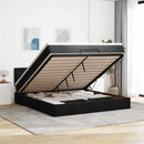 osmannisk sengeramme med madras 160x200 cm stof sort