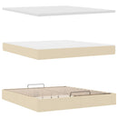 osmannisk sengeramme med madras 160x200 cm stof cremefarvet