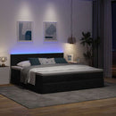 osmannisk sengeramme med madrasser 200x200 cm stof sort