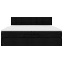 osmannisk sengeramme med madrasser 200x200 cm stof sort