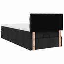 ottoman seng med madras 100x200 cm stof sort
