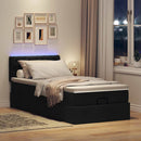 ottoman seng med madras 100x200 cm stof sort