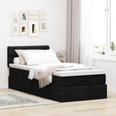 ottoman seng med madras 100x200 cm stof sort