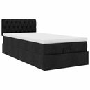ottoman seng med madras 100x200 cm stof sort