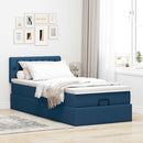 Ottoman seng med madras & LEDs Blå 100x200 cm Stof
