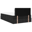 ottoman seng med madras 120x200 cm stof sort