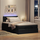 ottoman seng med madras 120x200 cm stof sort