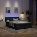 ottoman seng med madras & LEDs 140x190 cm stof Sort