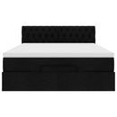 ottoman seng med madras & LEDs 140x190 cm stof Sort