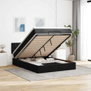 ottoman seng med madras & LEDs 140x190 cm stof Sort