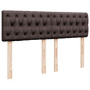 Ottoman seng med madras & LEDs Mørkebrun 140x190 cm Stof