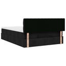Ottoman seng med madras & LEDs Sort 140x200 cm Stof