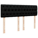 Ottoman seng med madras & LEDs Sort 140x200 cm Stof