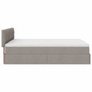 Ottoman seng med madras & LEDs Taupe 140x200 cm Stof