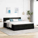 osmannisk sengeramme med madras 160x200 cm stof sort