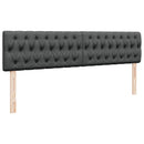 ottoman seng med madras & LEDs 180x200cm stof mørkegrå