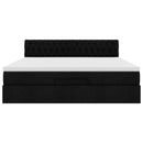 ottoman seng med madras & LEDs 180x200cm stof sort
