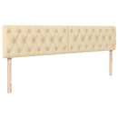 ottoman seng med madras & LEDs 180x200cm stof cremefarvet