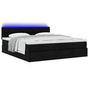 osmannisk sengeramme med madrasser 200x200 cm stof sort