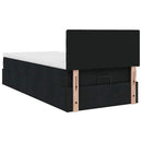 ottoman seng med madras & LEDs 80x200 cm stof sort