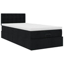 ottoman seng med madras & LEDs 80x200 cm stof sort