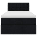 ottoman seng med madras & LEDs 80x200 cm stof sort