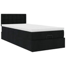 ottoman seng med madras 90x200 cm stof sort